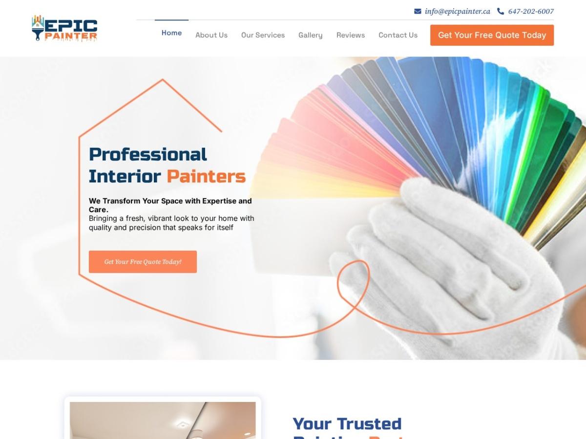 Screenshot of the Epic Painter website